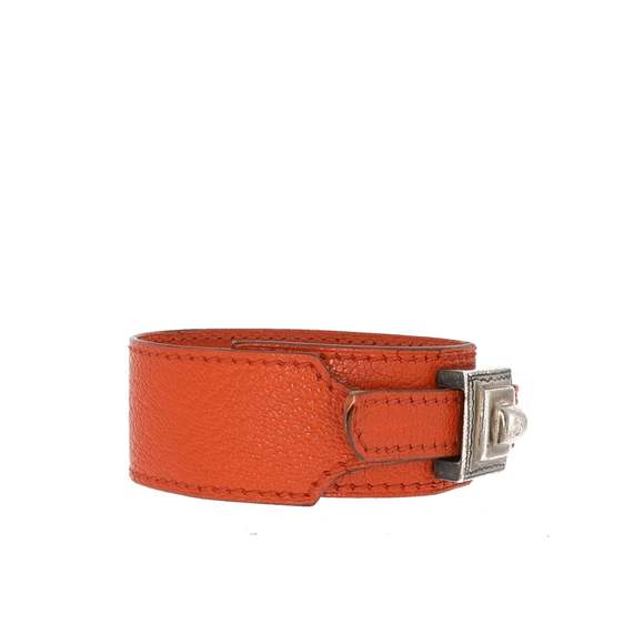 HERMES Artemis Bracelet in Orange Leather - Picture 2 of 5